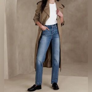 {Banana Republic} "The Straight Jean" Blue Cigarette Stovepipe High Rise Jeans